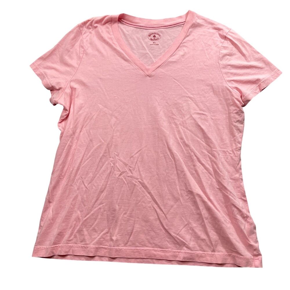 Brooks Brothers XL V Neck Short Sleeve T Shirt Womens 100% Cotton